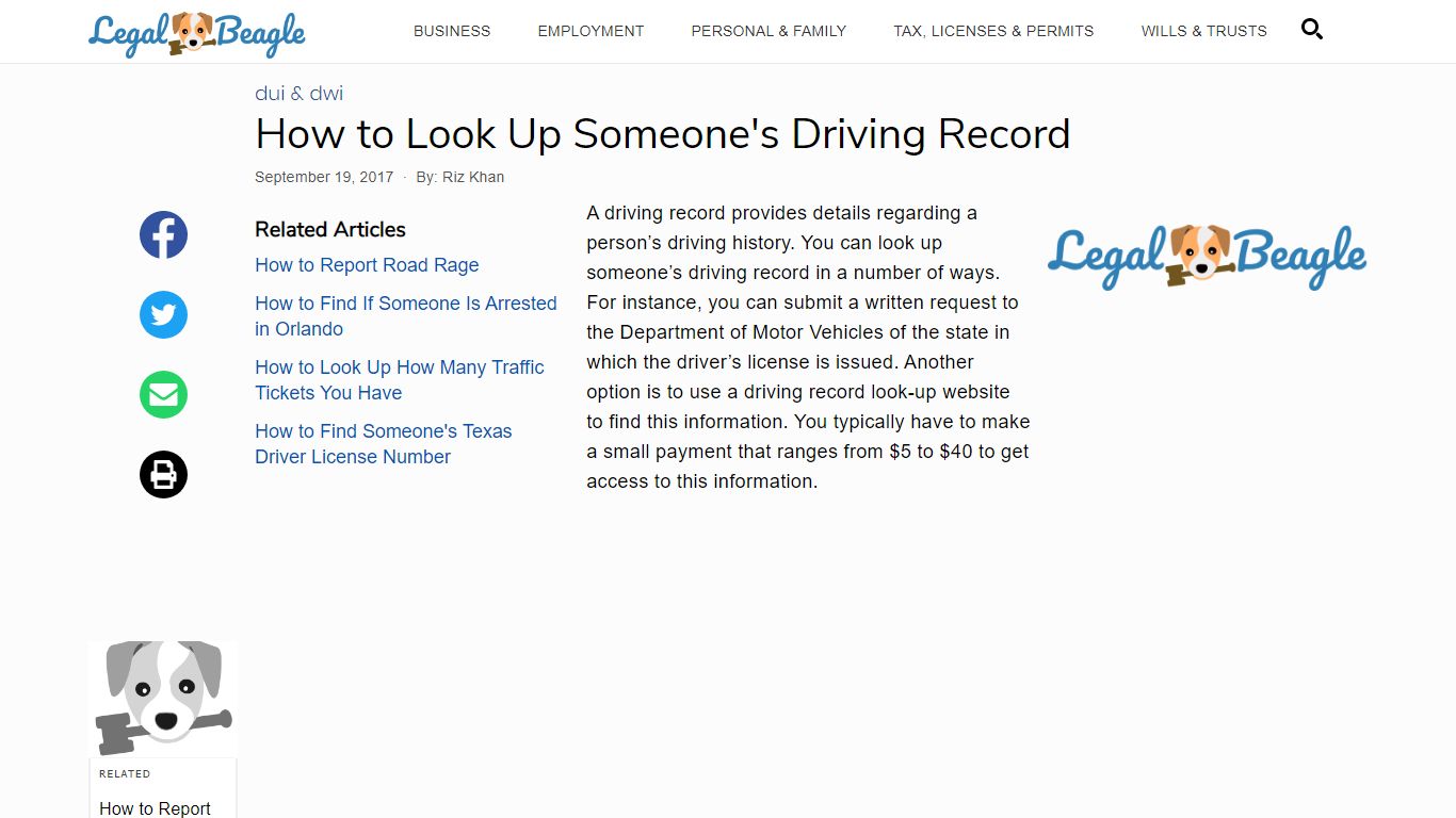 How to Look Up Someone's Driving Record | Legal Beagle