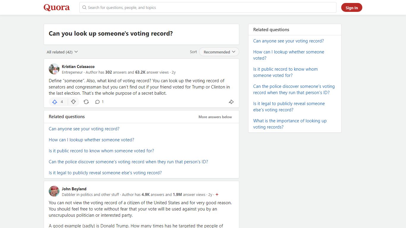 Can you look up someone's voting record? - Quora